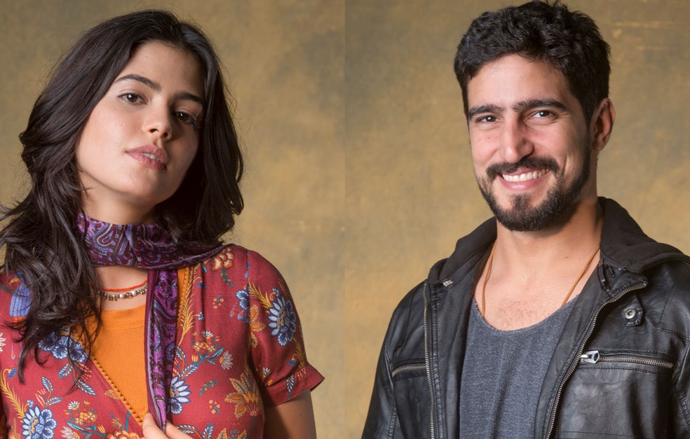 Laila (Julia Dalavia) e Jamil (Renato Góes) se desencontram por muito pouco — Foto: Paulo Belote/TV GLOBO
