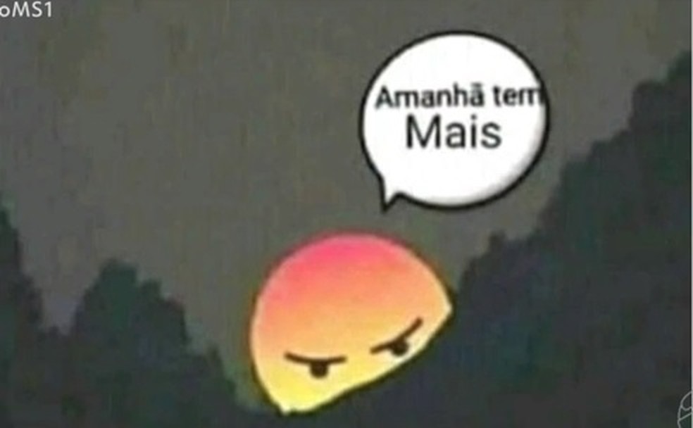 Meme do Sol , avisando que amanhã tem mais — Foto: Redes Sociais 