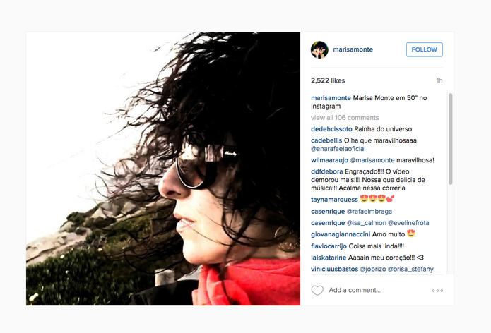 Marisa Monte estreia vídeo de 1 minuto no Instagram para brasileiros (Foto: Divulgação/Instagram)