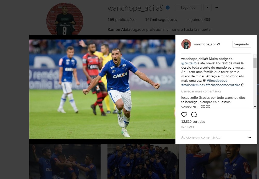 Ábila se despede e avisa: Tem uma família que torce para o Maior de Minas