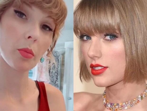 Ashley viralizou por semelhança com Taylor Swift (Foto: TikTok/Getty)