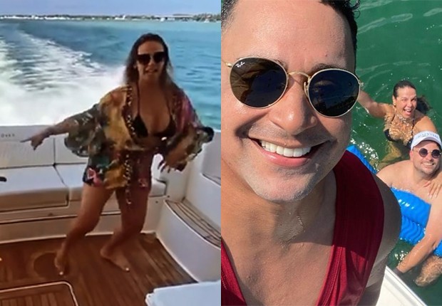 Carla Perez dança muito em passeio de barco com Xanddy e amigos (Foto: Reprodução/Instagram)