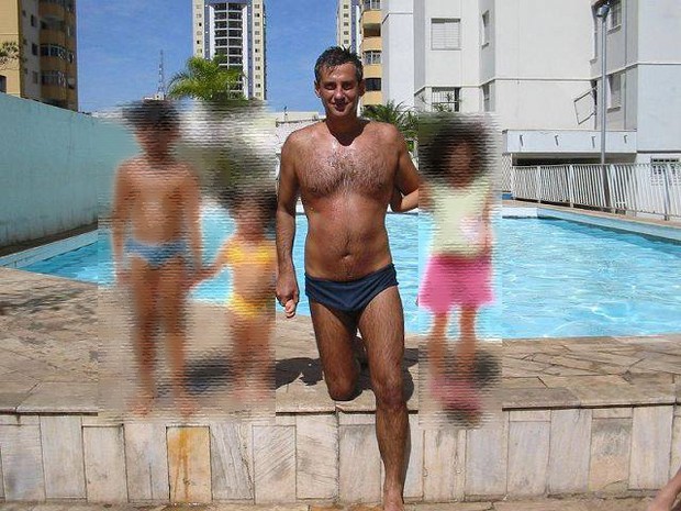 Alexander Levin em Goiânia com três dos quatro filhos que teve com a mulher (Foto: Alexander Levin/Arquivo Pessoal)