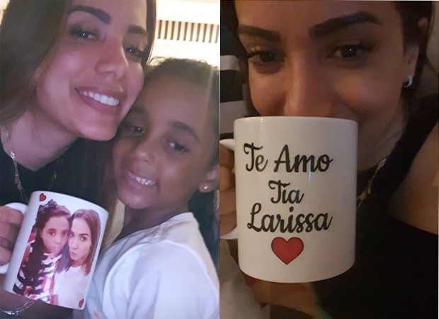Anitta com Letícia e o presente da menina (Foto: Reprodução Instagram)