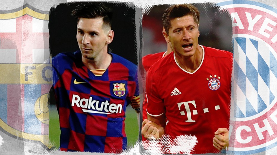 Unico Duelo Pesado Barcelona X Bayern Opoe Messi E Lewandowski Em Grande Fase Liga Dos Campeoes Ge