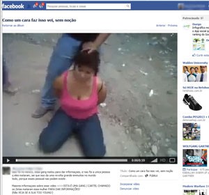 Reprodução de página do Facebook que mostra vídeo de mulher sendo decapitada e que não pode ser retirado do ar pelo Facebook (Foto: Reprodução/Facebook)