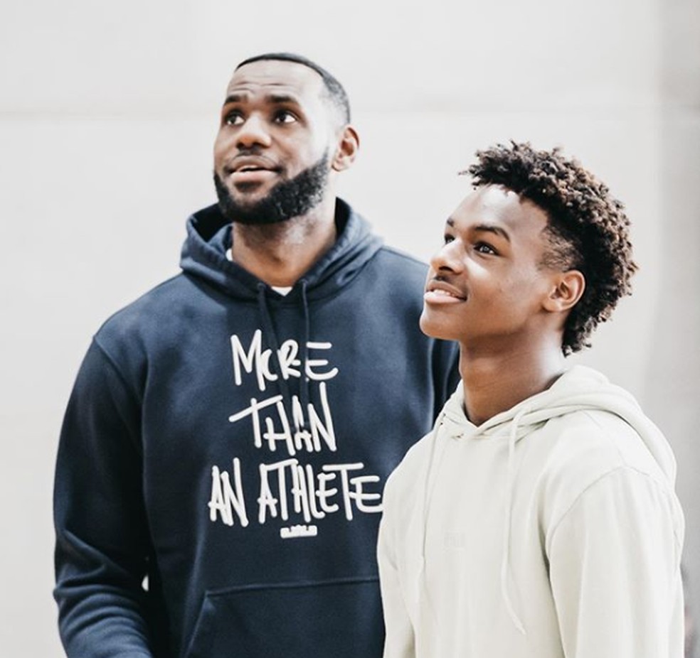 LeBron James e Bronny James — Foto: Reprodução/Instagram