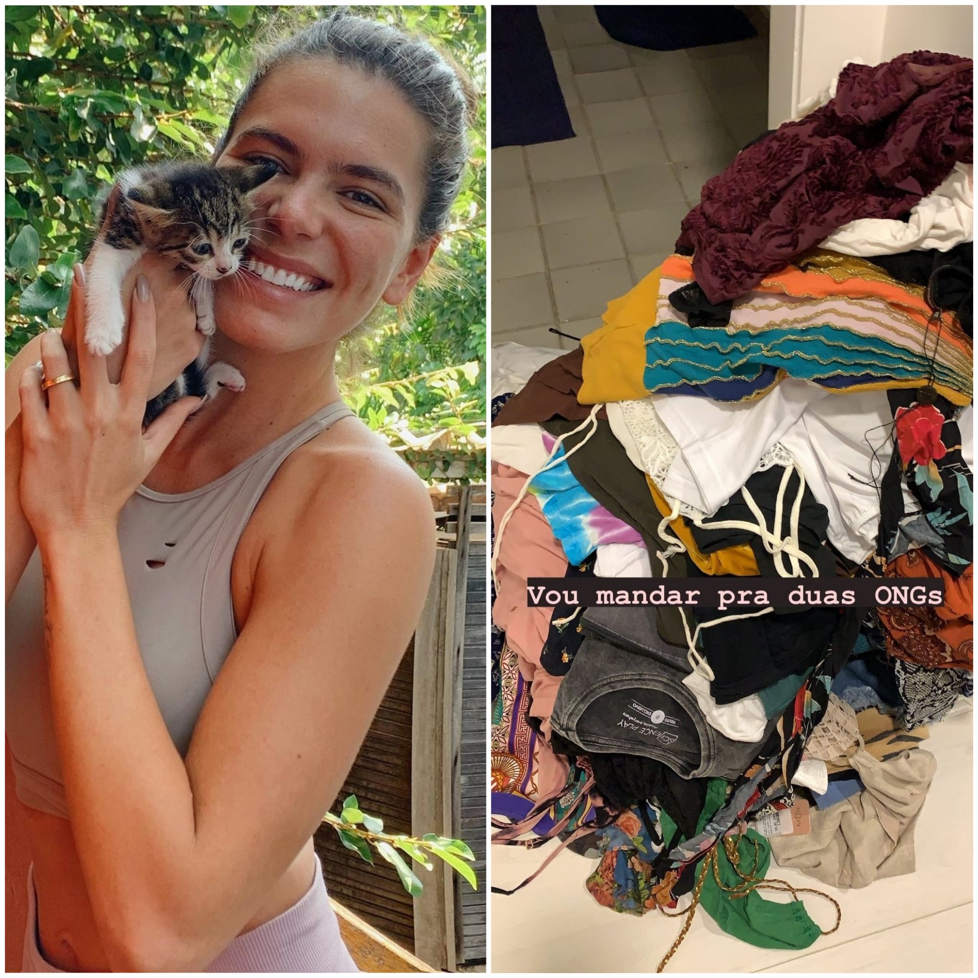 Mariana Goldfarb separa roupas para doação (Foto: Reprodução/Instagram)
