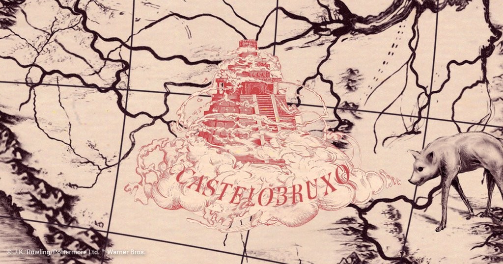Localização da escola Castelobruxo foi revelada em mapa publicado pelo site Pottermore, também exibido em um evento (Foto: Reprodução)