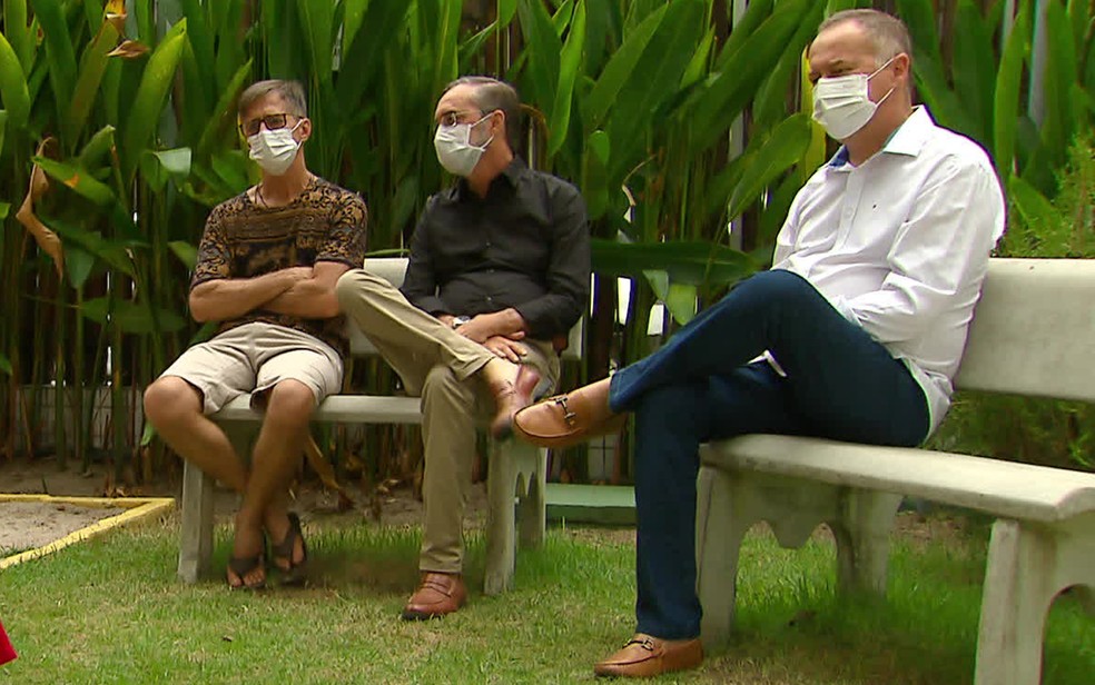Bóris, Urbano e Carlos (da esquerda para a direita) são irmãos — Foto: Reprodução/TV Globo