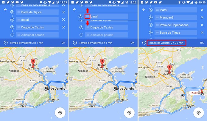 Usuário pode mover destinos do Google Maps em busca de eficiência (Foto: Reprodução/Elson de Souza)