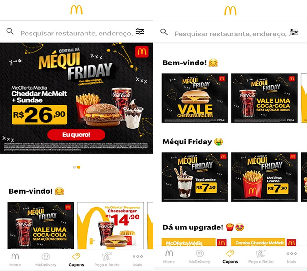 Diversas ofertas podem ser adquiridas no aplicativo do McDonald's — Foto: Reprodução/Flávia Fernandes