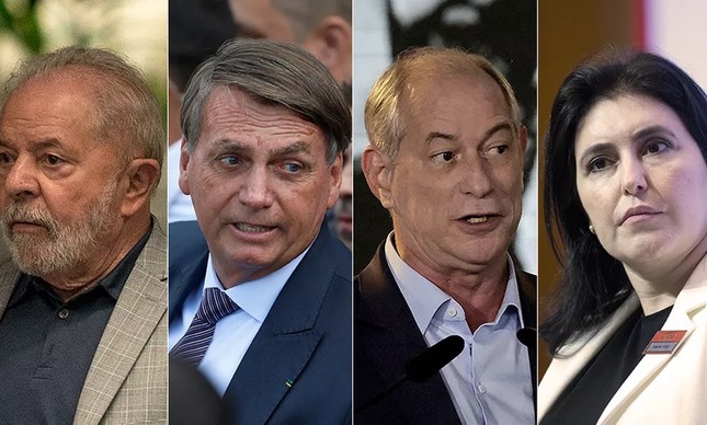 Lula, Jair Bolsonaro, Ciro Gomes e Simone Tebet