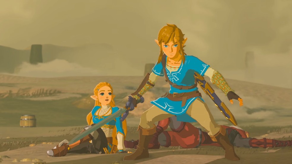 Em The Legend of Zelda: Breath of the Wild, Link reencontra Zelda e o reino de Hyrule — Foto: Divulgação/Nintendo