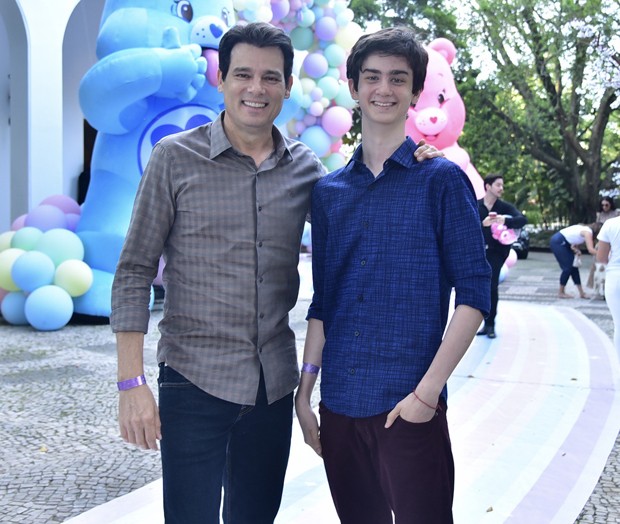 Celso Portiolli e filho, Pedro Henrique (Foto: Marcelo Sá Barreto/AgNews)