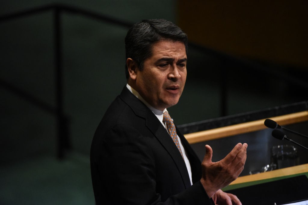 NEW YORK, NY - SEPTEMBER 26: Honduran President Juan Orlando Hernández Alvarado delivers a speech at the United Nations General Assembly on September 26, 2018 in New York City. World leaders are gathered for the 73rd annual meeting at the UN headquarters  (Foto: Getty Images)
