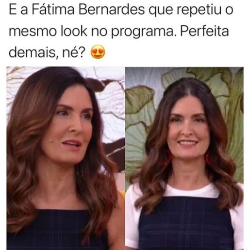 Fátima Bernardes repete look em dias seguidos em seu programa de TV e internautas comentam (Foto: Reprodução)
