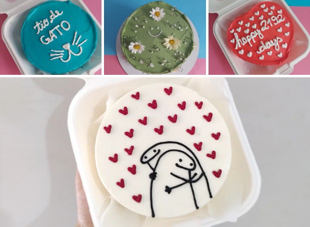 Saiba o que é o 'bentô cake', bolinho coreano que virou tendência no Instagram (Foto: Instagram / Piri Confeitaria / Reprodução; Instagram / CakeBu / Reprodução | Montagem: Casa e Jardim)