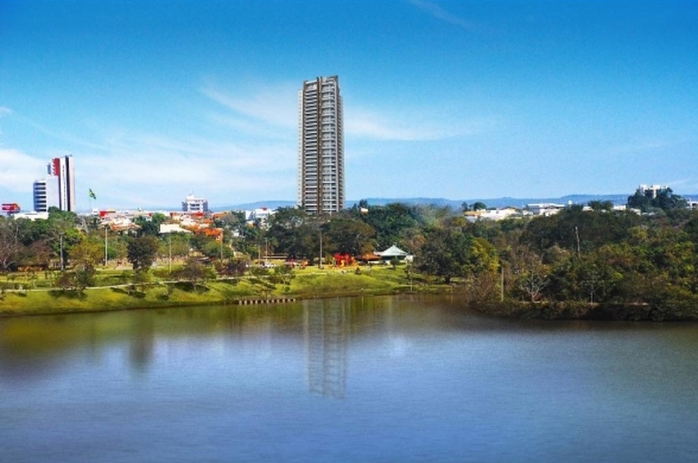Prédio tem vista para o Parque Cesamar — Foto: Elmo Engenharia/Divulgação