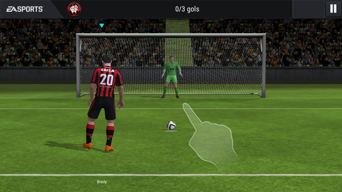 Bater pênaltis em Fifa Mobile Soccer é bem simples (Foto: Reprodução/André Mello)