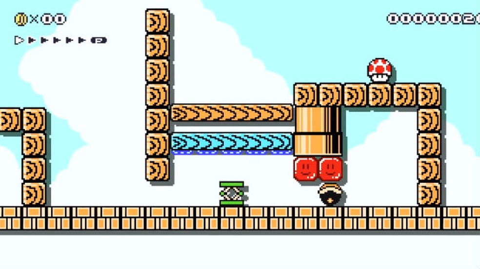 Super Mario Maker 2: Fase da escolta de cogumelo — Foto: Reprodução / Thomas Schulze