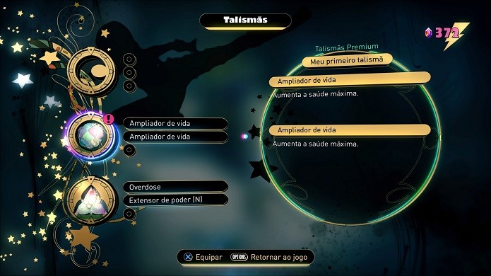 Gravity Rush 2: equipe os talismãs para ganhar poderes adicionais (Foto: Reprodução/Victor Teixeira)