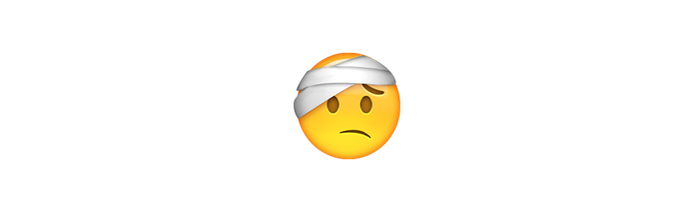 Emoji com curativo na cabeça significa estar machucado (Foto: Reprodução/emojipedia)