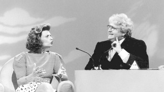 Jô Soares entrevistou a única mulher a exercer o cargo de ministra da Fazenda, Zélia Cardoso, em 1990  — Foto: Reprodução