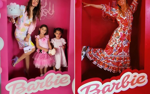 Anitta e Carolina Dieckmann têm 'dia de Barbie' em festa infantil nos EUA