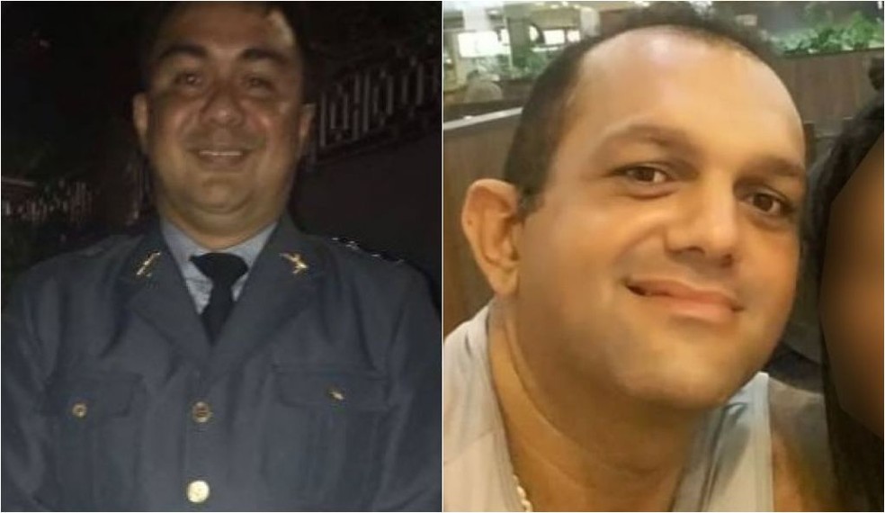 Sargento Edzandro Santos Louzada e cabo Grasiano Monteiro Negreiros morreram após ataque dentro de carro — Foto: Reprodução