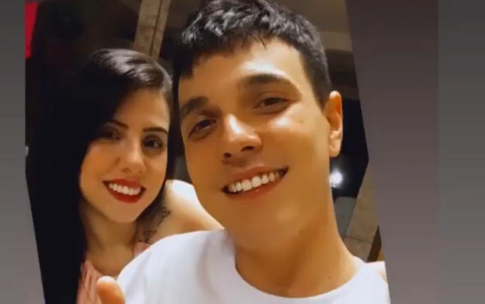 Thauany Inácio e Matheus Faleiro, em Goiânia — Foto: Reprodução/TV Anhanguera