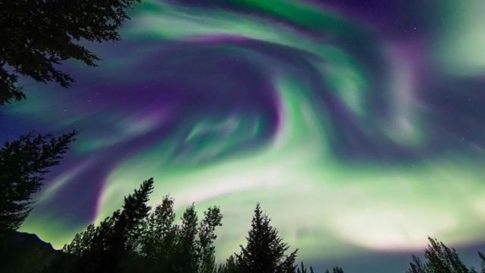 Os dinossauros do Ártico teriam testemunhado regularmente a aurora boreal. — Foto: ALAMY