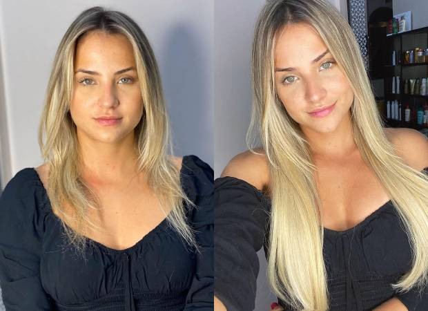 Gabi Martins antes e depois de mudar o visual (Foto: Reprodução/Instagram)