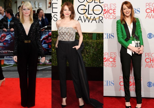 Emma Stone: A atriz aposta em macacão e calças para ir a eventos de gala (Foto: Getty Images)