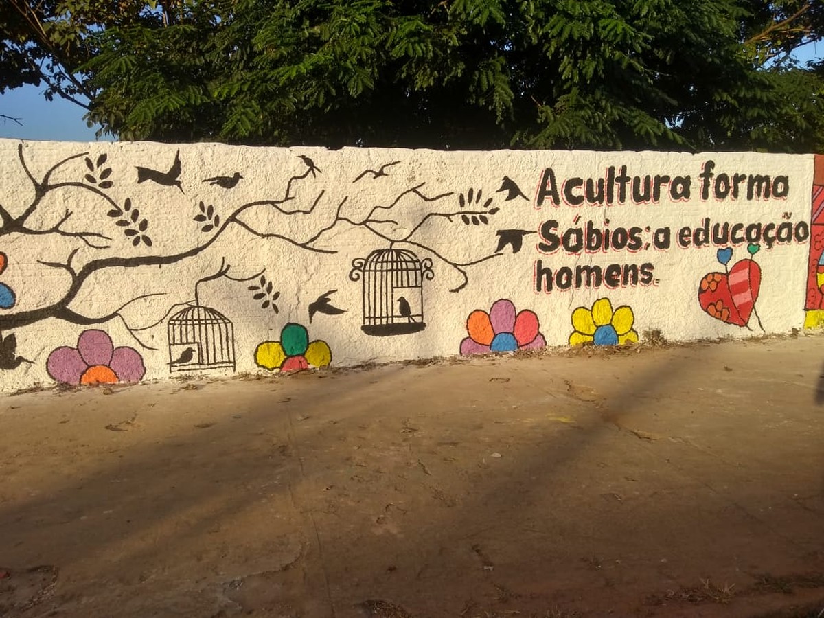 No interior do Acre, alunos fazem cota e transformam muro de escola com ...