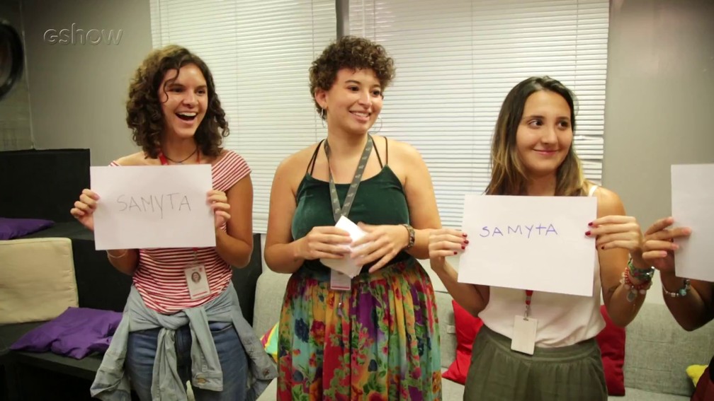 Meninas votam e escolhem Samyta para conhecer Sandy & Junior — Foto: Tv Globo
