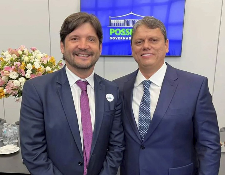 André do Prado, novo presidente da Alesp, com Tarcísio de Freitas: 'homem do Valdemar'