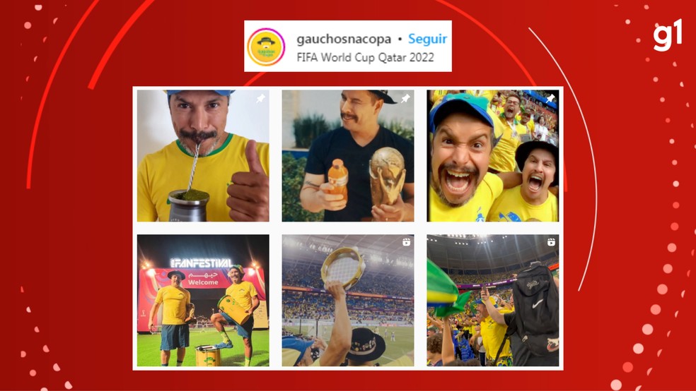 Perfil dos "Gaúchos na Copa", mantidos pelos filhos do Gaúcho da Copa — Foto: Reprodução/Instagram