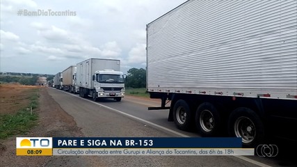 Obras geram bloqueios em trechos da BR-153, no sul do Tocantins; saiba mais