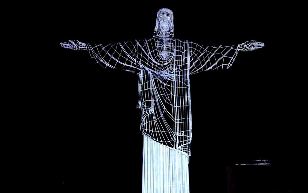 O Cristo Redentor entrará no clima da festa da virada na noite de réveillon — Foto: Reprodução / Projeta Rio
