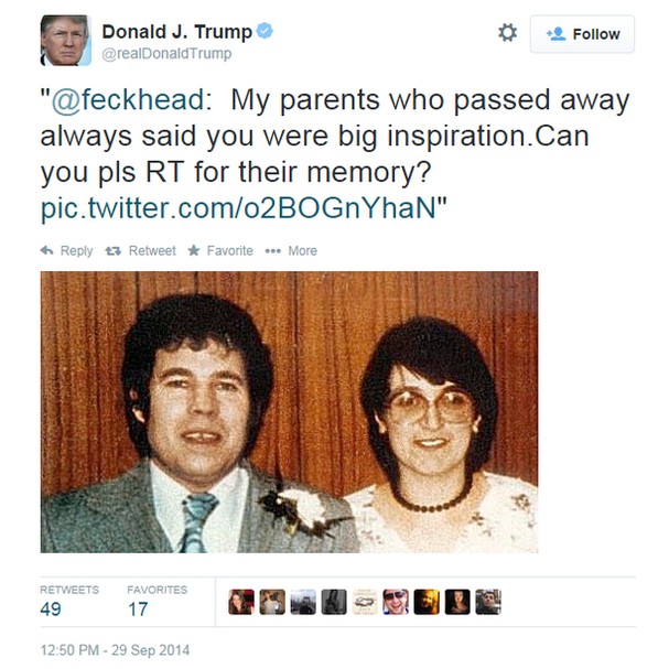 Tweet compartilhado por Trump (Foto: Reprodução/Twitter)