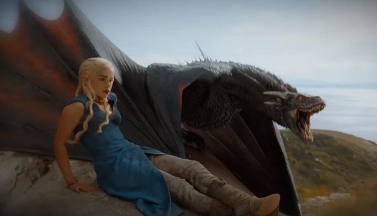 Daenerys Targaryen (e seu dragão) aparecem no teaser da sexta temporada de 'Game of Thrones' (Foto: Reprodução)