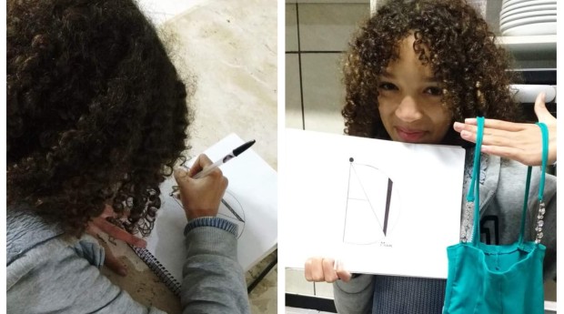 Maria Clara, 13, criou uma logomarca para a mãe para incentivá-la a continuar costurando (Foto: Acervo Pessoal)
