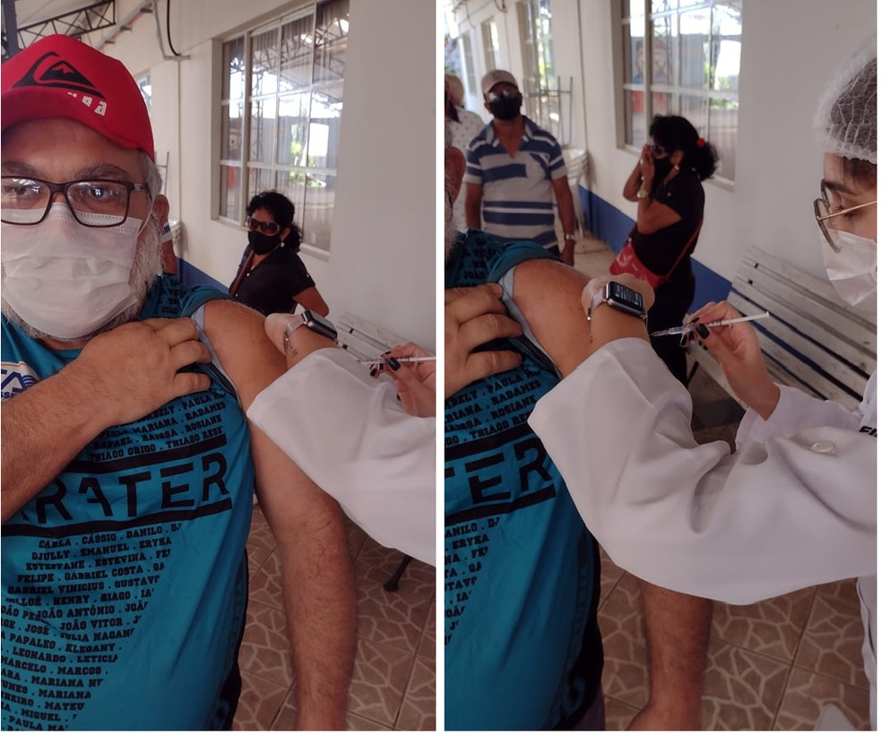 Professor é vacinado por ex-aluna em Porto Velho revela: "foi muito emocionante para mim" — Foto: arquivo pessoal