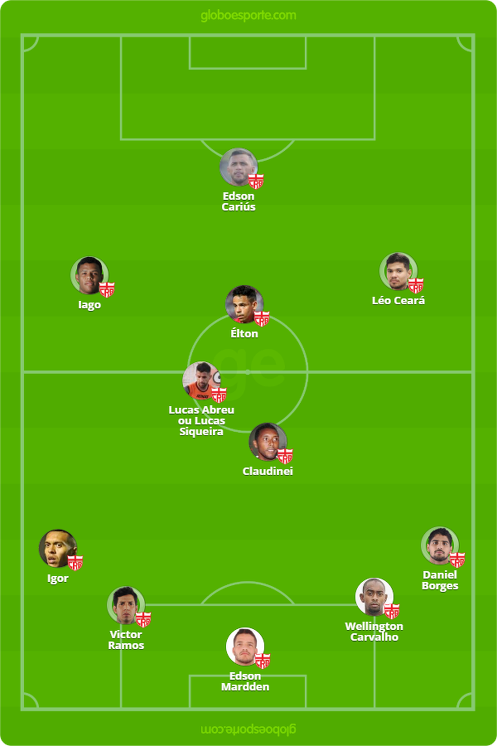 Provável escalação do CRB para enfrentar o Atlético-GO — Foto: Arte - GloboEsporte.com