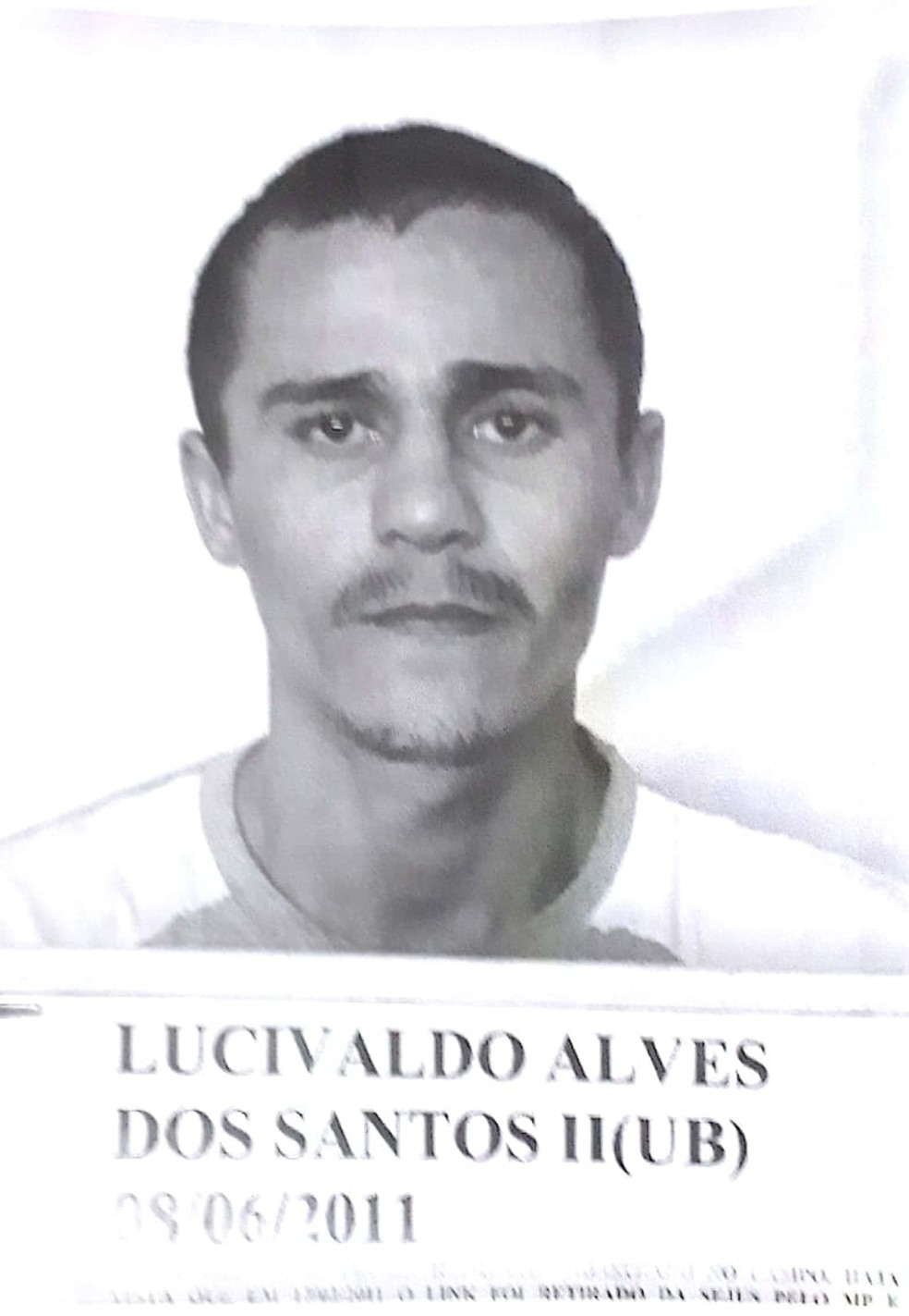 Lucivaldo Alves dos Santos é um dos apenados foragidos do presídio Urso Panda, em Porto Velho.  — Foto: Sejus-RO/Divulgação