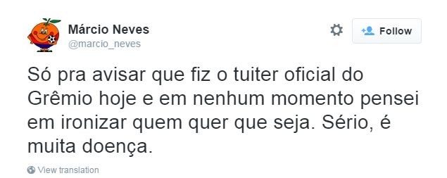 Responsável por post no twitter do Grêmio nega provocação ao rival