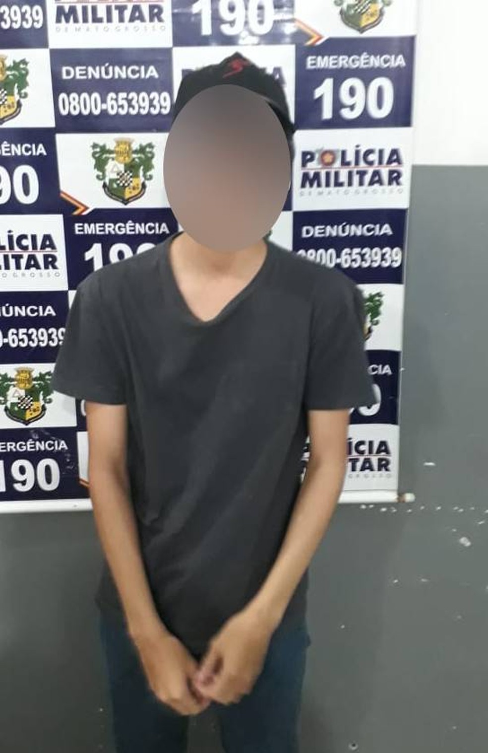 Jovem foi detido depois de fazer ameaças de ataques à escola em Várzea Grande — Foto: Polícia Militar de Mato Grosso/Divulgação