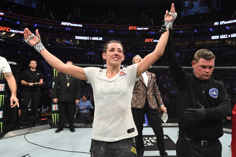 Marina Rodriguez sofre, mas conquista sua primeira vitÃ³ria no UFC ao bater Jessica Aguilar