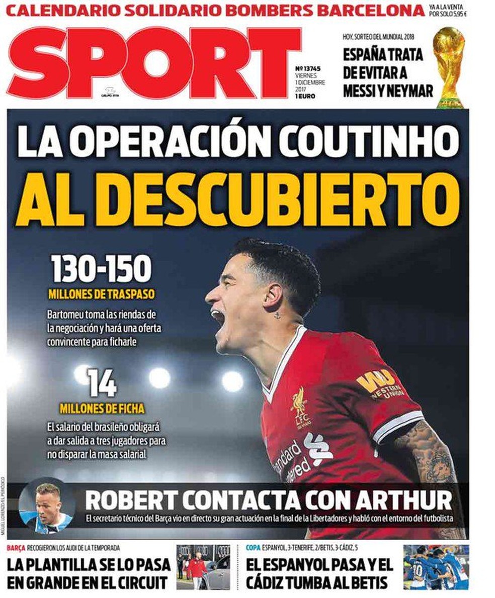 Jornal diz revelar proposta do Barça por Coutinho (Foto: Reprodução)